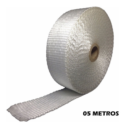 Fita Termotape Térmica Branca Para Escapamento 05 Metros