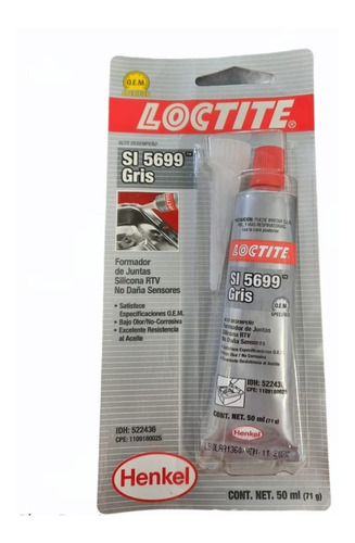 Silicona No Corrosiva Loctite Gris 50 Ml