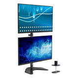 Base Vertical Doble Monitor Soporte Repisa Computadora Negro