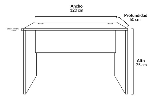 Mesa Oficina Escritorio Melamina 120x60 Form Color Wengué/gris