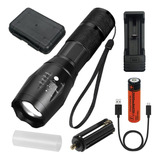 Linterna Led Tactica 1000 Lumen + Cargador+ Bateria+ Estuche