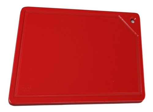 Placa Tábua De Corte Com Canaleta Vermelho 50 X 30cm