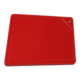 Placa Tábua De Corte Com Canaleta Vermelho 50 X 30cm