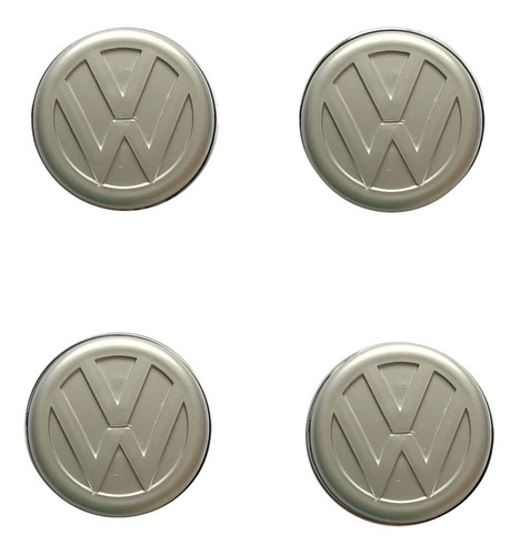 4 X Centro Llanta Tapa Rueda Volkswagen Gol Metalizado
