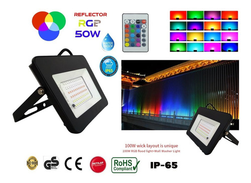 Reflector Led Rgb  50w  Waterproof  Ip65 + Tripode Stand