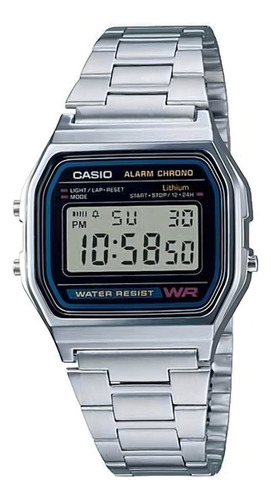 Relógio Casio A158 Vintage Prata - Resistente Água