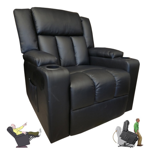 Sillon Auto Elevable Masajeador 8 Motores Calor Reclinable