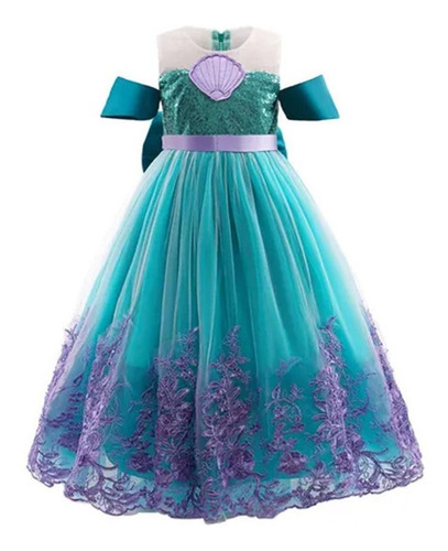 Vestido De Princesa Sirena Para Niña, Disfraz De Fiesta, Fal