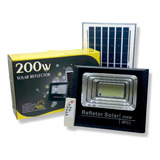 Refletor Led Placa Solar Holofote Economico C/ Controle 200w