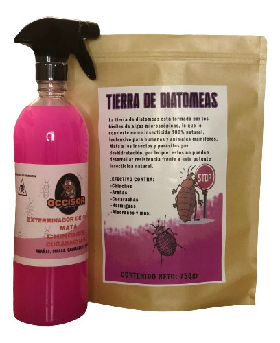 Mata Chinches Kit 750gr Tierra De Diatomeas + 1l Occisor