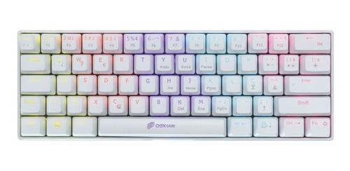  Teclado Mecânico 60% Gamer Ziggy Outemu Red Branco Tc607