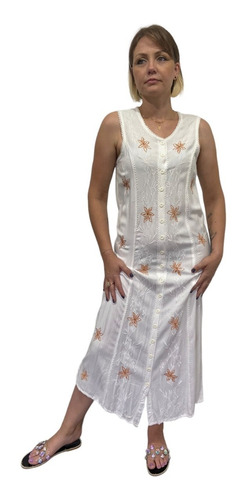 Vestido Longo Viscose Stone Boho Saida De Praia Vest009294