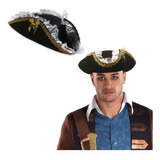 Sombrero Gorro Pirata Cotillon Disfraz Corsario Tricorino X1