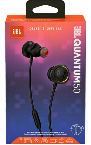 Audífonos Jbl Quantum 50 Black  In-ear Gamer 