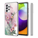 Funda Transparente Para Samsung Galaxy A52 5g Flor Colibri