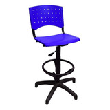 Silla Cajera Mostrador Pvc Reforzad Supermercado Ip700 Color Azul Material Del Tapizado Con Patines