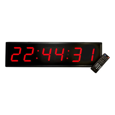 Reloj Digital Pared G-power Led 70x18 Cm Control Remoto Cronómetro Negro