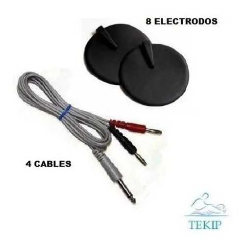 Kit Cables Electrodos Repuesto 4 Cables 8 Electrodos Envíos