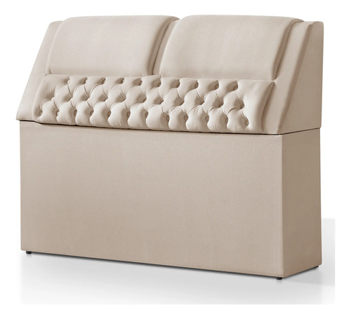 Cabeceira King Baú Monaco Conforto Quarto 1,95 Moderno