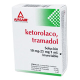 Ketorolaco, Tramadol 10/25 Mg Inyectable 3 Ampolletas 1 Ml
