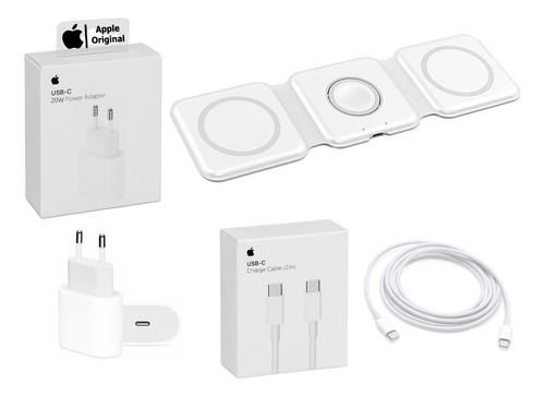 Cargador Rapido Inalámbrico Magsafe Para iPhone / 3 En 1 / 