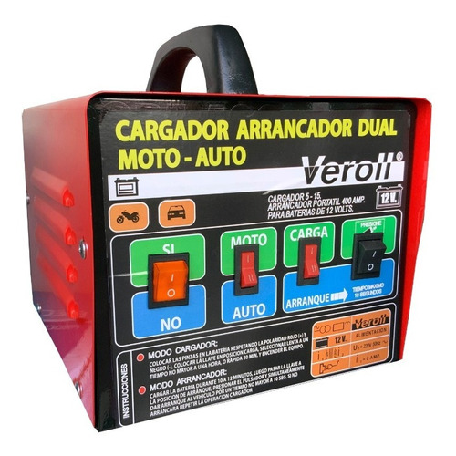 Cargador Arrancador Dual 30/400 Para Motos Y Autos Veroll
