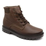 Bota Coturno Pegada Masculina 181502 Couro Café