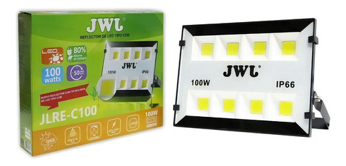 Reflector Led Cob De 100w Ultradelgado Ip66 Jwj Luz Blanca