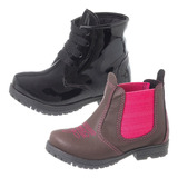 Kit 2 Bota Country Texana Coturno Infantil Feminina Rodeio