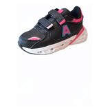 Zapatillas Addnice Faster Con Abrojo Negra Comb. Con Luces