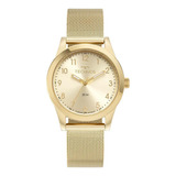 Relogio Technos Feminino Dourado Pequeno Numeros Pulseira