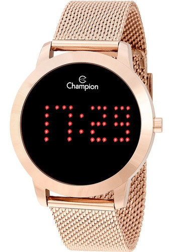 Relógio Champion Feminino Digital Rosé Led Escreve O Nome