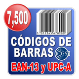 7,500 Códigos De Barras Ean Y Upc Universal Gs1 Garantizado