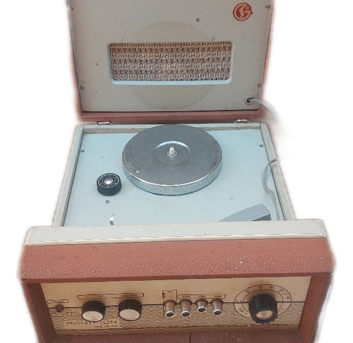 Rádio Vitrola Toca Disco Antigo Funcionando 