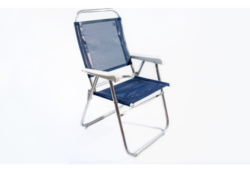 Cadeira De Praia Alta Alumínio Reforçada Verão 150kg Premium