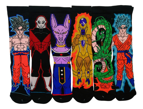 6 Pares Calcetas 3/4 Divertidas Unisex Con Caja