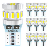 10 Bombillas Led Canbus T10 De 5 W, 168, 194, 3014, 18 Smd,