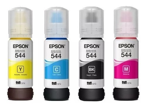 Tinta Epson Refil Original 4 Cores T544 L3110 L3150 L5190 Nf