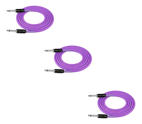 Paq. 3 Cables Kirlin De Instrumento Ip-241bc Purpura 6mts.