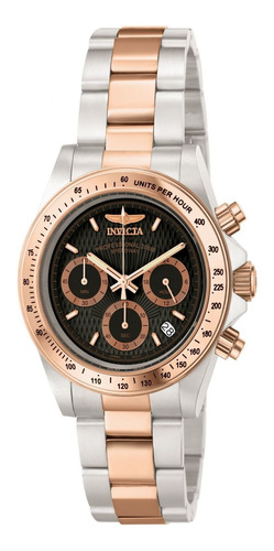 Reloj Invicta 6932 Speedway Cuarzo Hombre Color De La Correa Plateado Color Del Bisel Dorado Color Del Fondo Negro