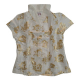 Blusa Oriental Branca Com Estampa Flor