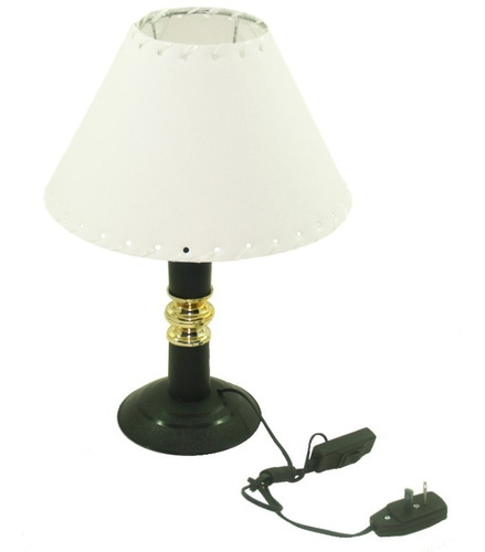 Lámpara De Mesa Velador Escritorio Con Pantalla Rosca E27