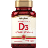 Piping Rock Vitamina D3 250 Mcg 10000 Iu X 250 Caps Eeuu