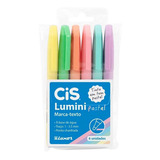 Estojo Caneta Marca Texto Cis Lumini Pastel - 6 Cores Lindas