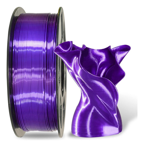 Filamento 3d Morado Oscuro Brillante Pla 1.75 1 Kilo Seda