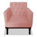 Kit 2 Poltrona Cadeira Decorativa Retrô Luis Xv Promocional Suede Rosê Sala De Estar Recepção Quarto Luxo - Am Decor