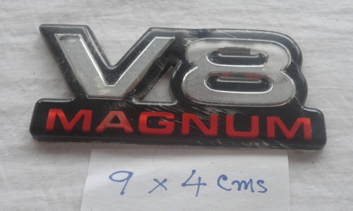 Emblema V8 Magnum Mide 9x4 Cms Original Foto 3