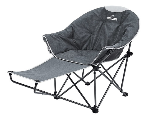 Silla Plegable Acolchada Portatil Con Reposapies P/camping