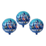 10 Balões Metalizados Jogo Free Fire Redondo 45cm