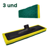 Esponja Abrasiva Limpa Azulejo Piso Bucha Esfregão Kit Com 3